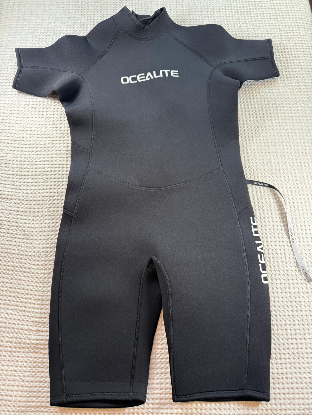 NWT Ocealite Wetsuit Men’s 2XL Black Short Sleeve Springsuit Surf Dive Swim